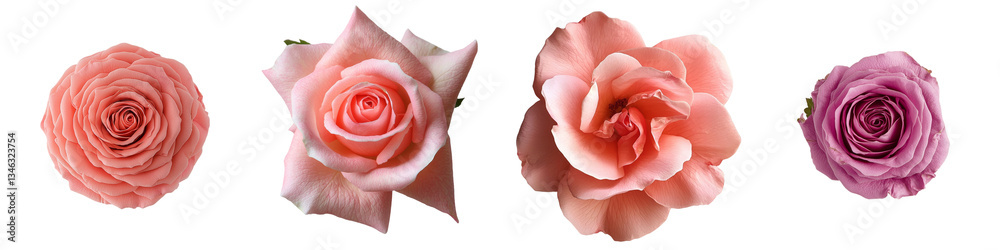 Aufkleber transparent background featuring isolated pink roses made with generative ai’ becomes ‘isolated pink