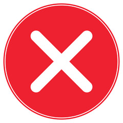 Obraz premium Red Cross Icon – Symbol of Error and Rejection