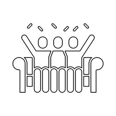Watching sport on TV icon in line style
