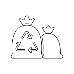 Recycle garbage icon in line style