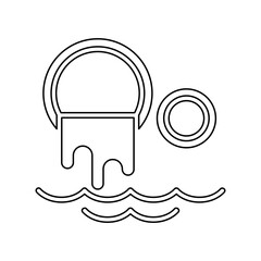 Water pollution icon in line style