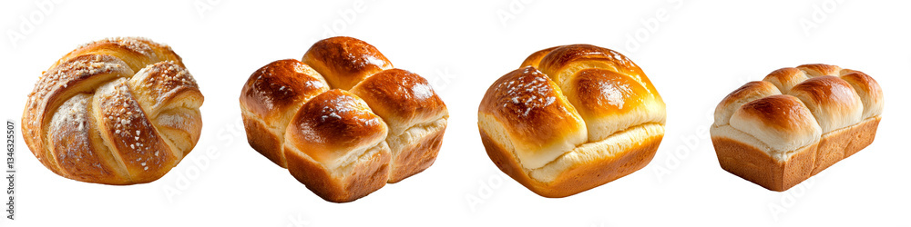 Aufkleber Isolated bread on a transparent background is a subject of a generative AI image