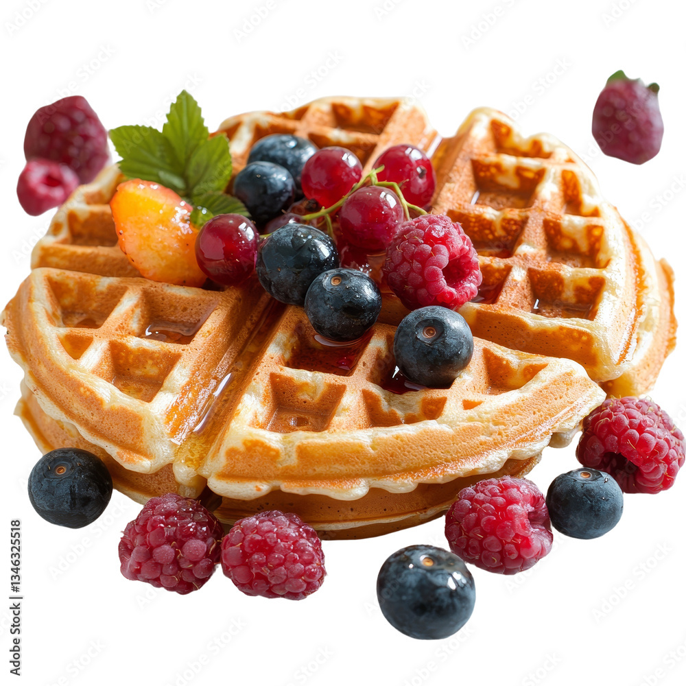 Fototapete the image of a waffle is shown alone on a transparent background created with generative ai