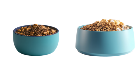 Image of dry dog food isolated on transparent background, made using Generative Ai