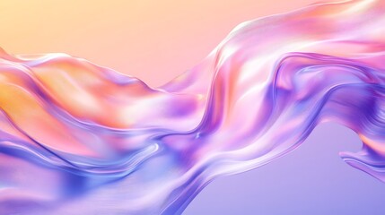 Fototapeta premium A mesmerizing iridescent wave of light dances across a pastel dreamscape, flowing with ethereal grace and soft, glowing hues.