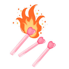 Pink5 burning match vector illustration