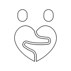 Hug icon in line style