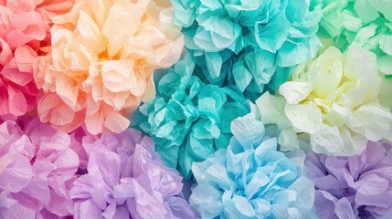 Fototapeta premium Colorful Paper Flowers Background for Creative Projects, Events, Crafts and Decoration Ideas