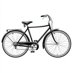 Classic Black Bicycle with Simple Design Ideal for Urban Cycling and Outdoor Recreation 150 Characters