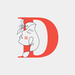 D Letter Beauty Spa Logo