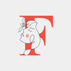 F Letter Beauty Spa Logo