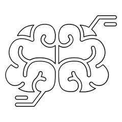 Brain MRI scan icon in line style