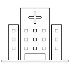 Fototapeta premium Hospital icon in line style