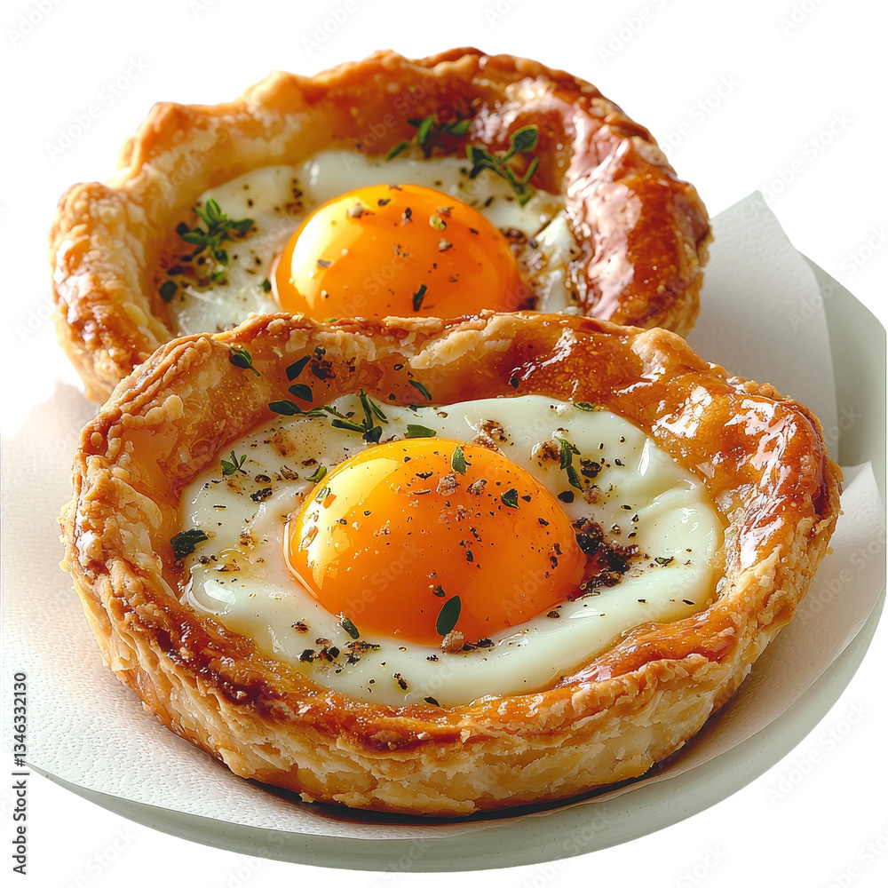 Poster A solitary egg tart is set against a transparent backdrop, created using Generative Ai