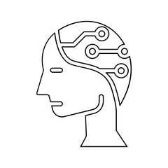 Cyborg icon in line style