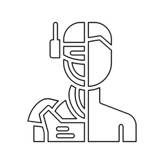 Cyborg icon in line style