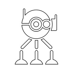 Robot icon in line style
