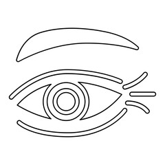 Eye wrinkles icon in line style