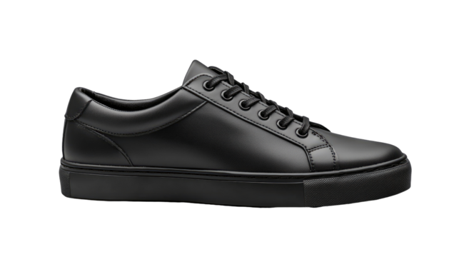 Classic black casual shoes, isolated on white