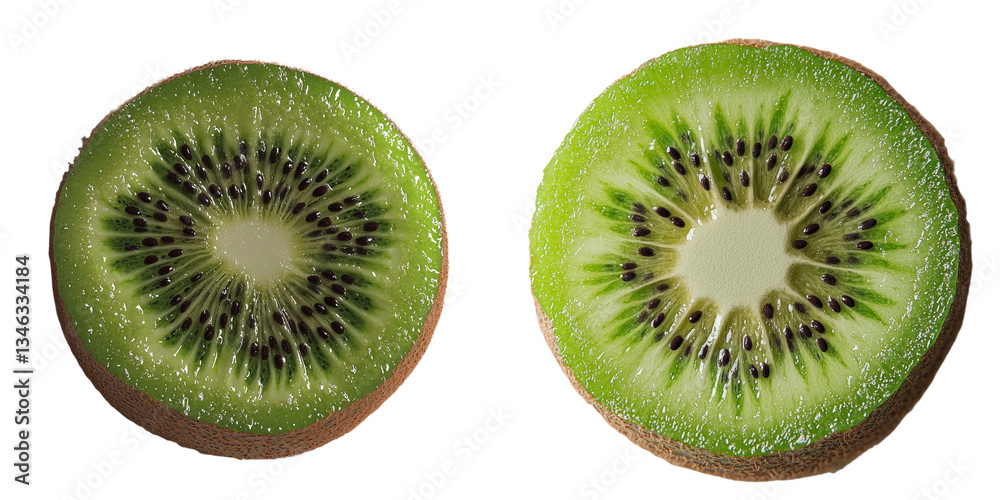 Aufkleber The image of a kiwi fruit slice isolated on a transparent background was generated using Generative Ai
