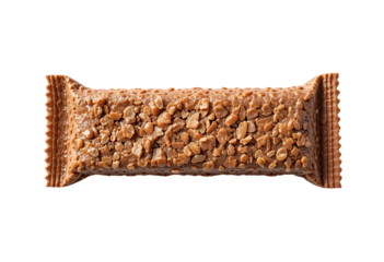 Energy-boosting protein bar isolated on white and transparent background.