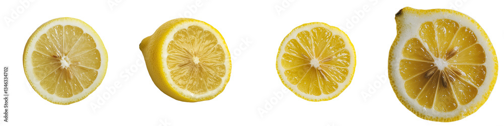 Aufkleber A transparent background features isolated lemon slices created with Generative Ai