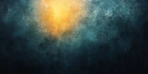 Obraz premium Textured Abstract: Golden Light on Deep Teal Canvas
