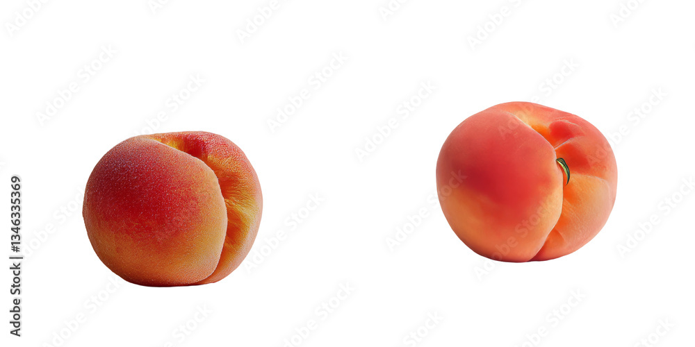 Poster Generative Ai created an image of a peach fruit isolated on transparent background
