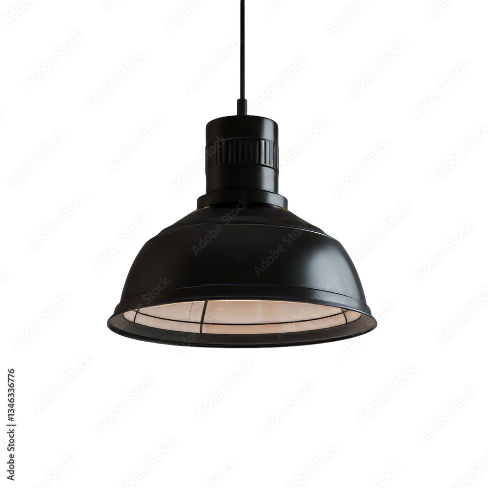 Aufkleber Black ceiling light isolated and set against a transparent background with Generative Ai