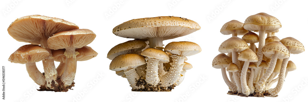 Aufkleber The image of a Shiitake Mushroom isolated on a transparent background was generated using Ai