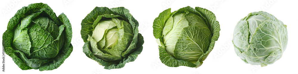 Poster On a clear background, a solitary cabbage is displayed, the result of Generative Ai image creation