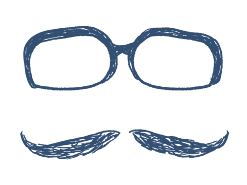 Hipster objects set doodle - glasses and mustache illustration. Transparent PNG object graphic. - Powered by Adobe
