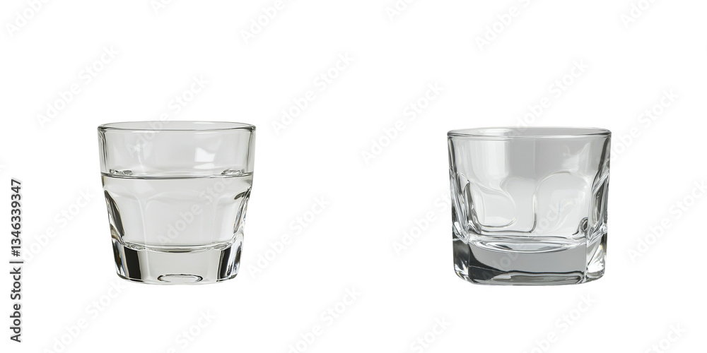 Poster Isolated on a transparent background is a glass of water, an image generated by Generative Ai