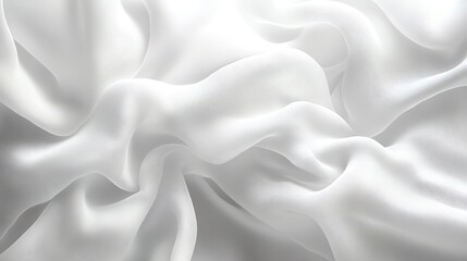 Serene White Silk Drapery: Elegant Fabric Texture