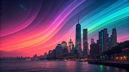 Obraz premium Modern Abstract Gradient Background with Vibrant Fluid Color Transitions and a Bold Futuristic Aesthetic, Featuring a High-Energy Artistic Composition and Large Empty Space