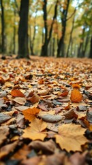 Delicate hanji leaf scattered on forest floor, autumn, organic, hanji paper
