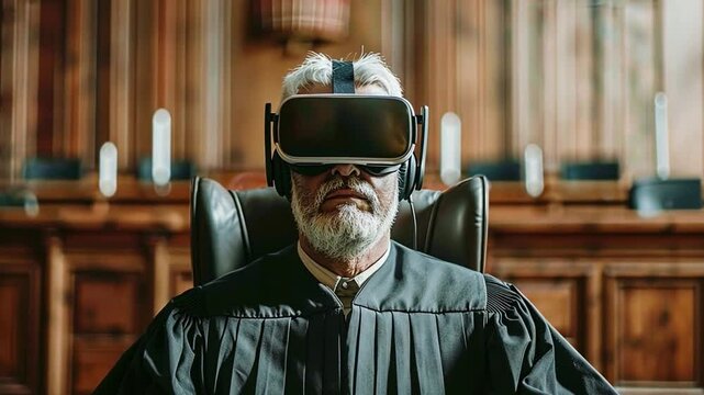 Virtual reality transforms the judiciary experience during a trial with innovative technology in a courtroom setting