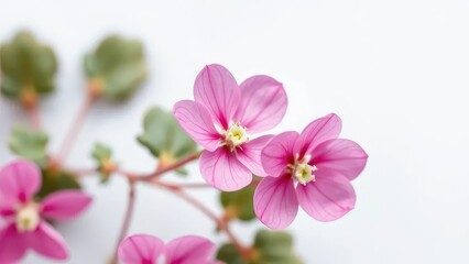 Fototapeta premium Delicate pink cyclamen flower on a white background, herbarium, flowers