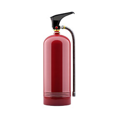 Obraz premium One red fire extinguisher, generated by Generative Ai, is displayed in isolation on a transparent background