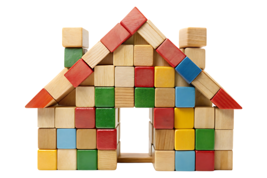 house made of blocks Stock Photographic Image isolated on transparent background