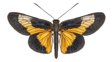 Obraz premium Closeup of a vibrant yellow butterfly with delicate wings perched on flower yellow