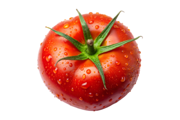 ariel view of a tomato isolated on transparent background