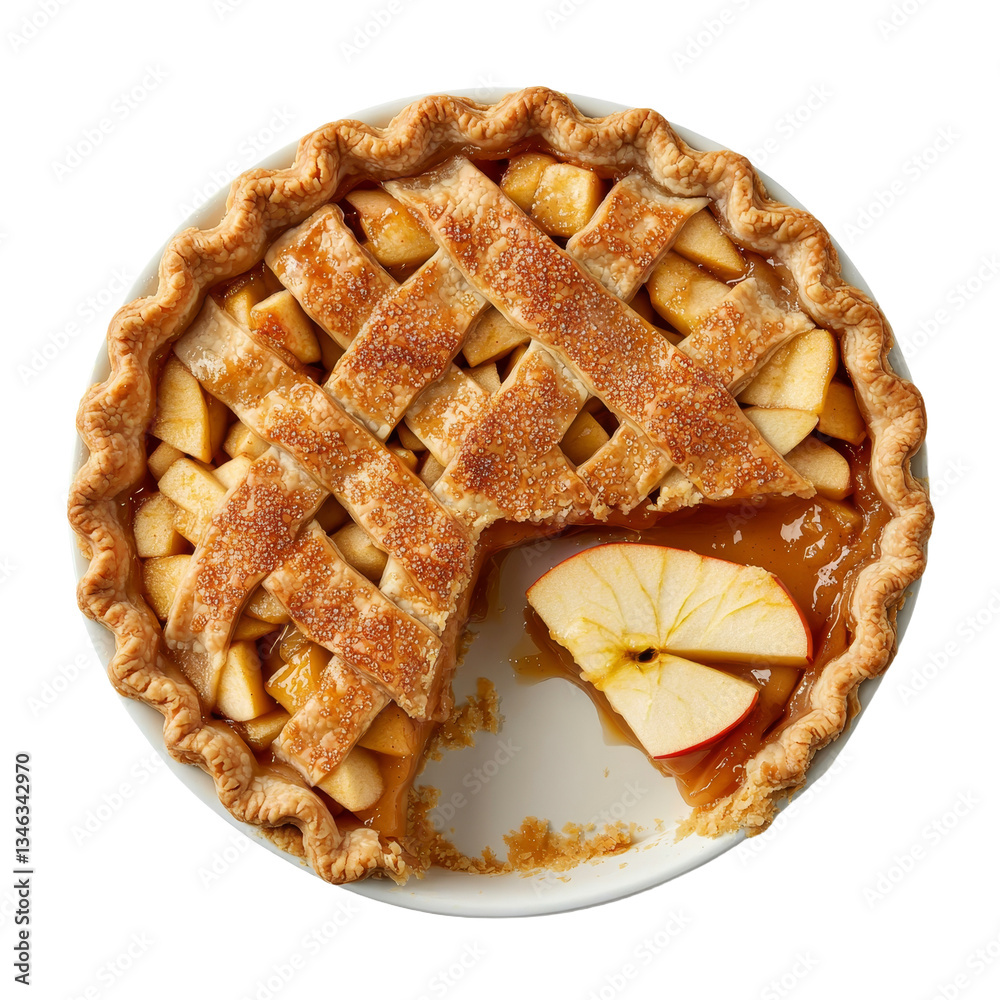 Aufkleber generative ai creates isolated images of apple pies on a transparent background