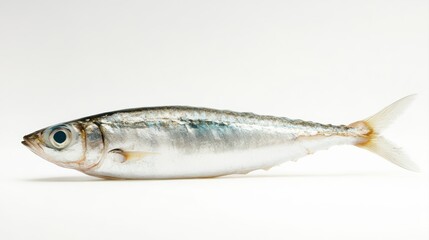 photo of live sardine, white background