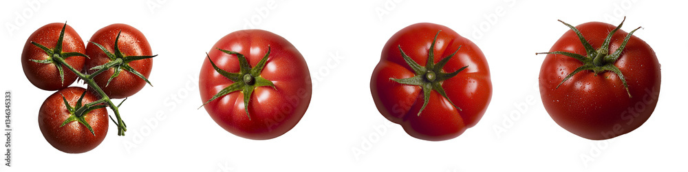 Poster Generative Ai has created an image of a tomato isolated on a transparent background