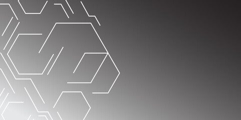 Minimalist Tech Background with Geometric Hexagon Lines. Futuristic Blockchain and Data Network Hexagonal Pattern. Hexagon. Vector. 