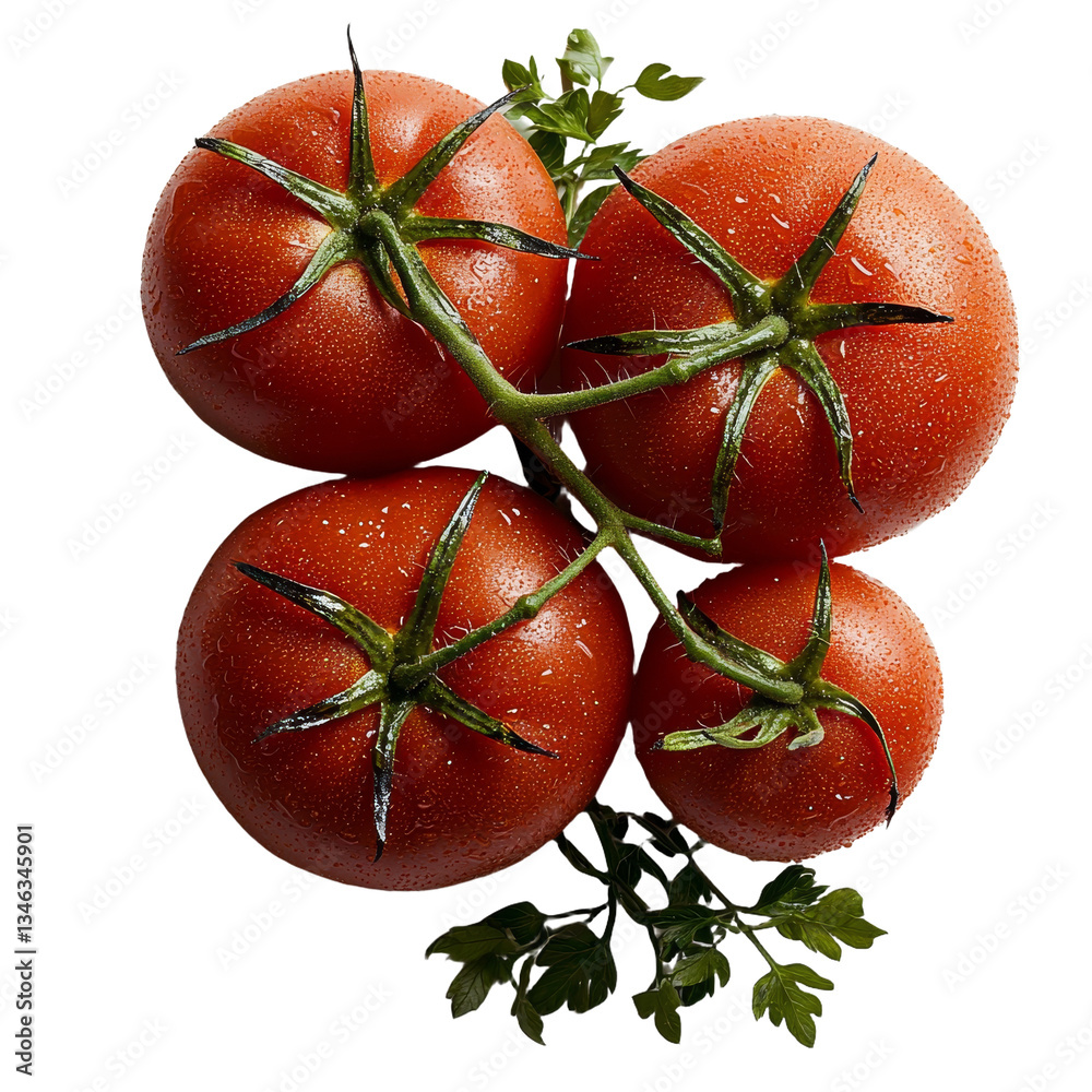 Poster On a transparent background, an isolated grilled slice of tomato was generated using Generative Ai