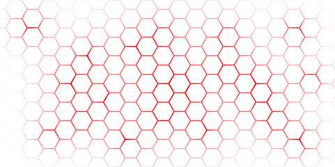 Abstract Hexagon white background, red light and shadow. Abstract background design with white hexagon and red light. Abstract. Hexagon.