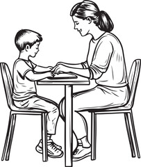 Mom and Child Coloring Pages