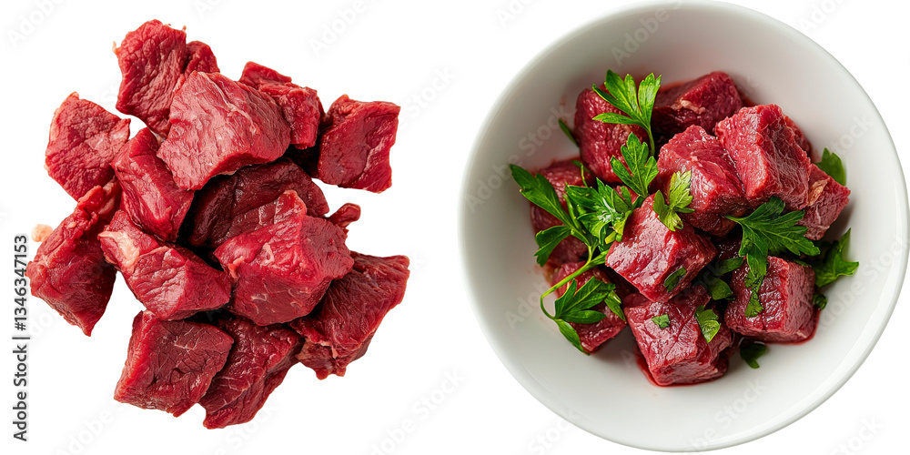Poster Generative Ai is utilized to isolate beef on a transparent background
